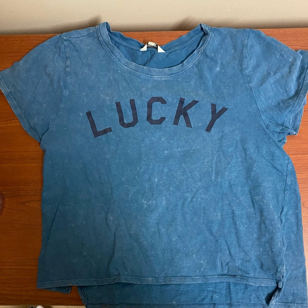 Women’s blue t-shirt size Large Lucky Brand